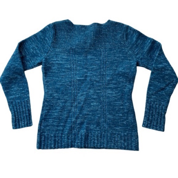 EUC Exofficio blue sweater with button neckline wool blend. - Picture 2 of 10